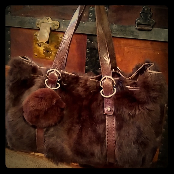 rabbit fur purse